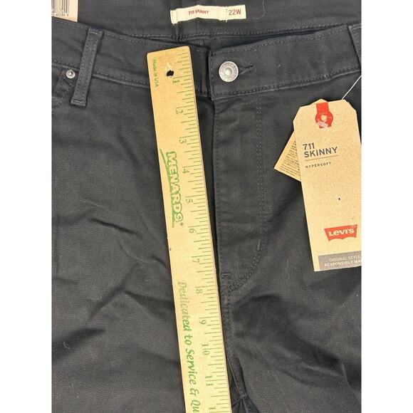 Levis Sculpt 711 Skinny Jeans Womens 22W Black Hypersoft Stretch Mid Pants New - Picture 5 of 12
